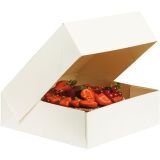 paquet de 50 boîtes à savarin en carton blanc h 100 mm 230x230 mm