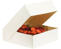 paquet de 50 boîtes à savarin en carton blanc h 100 mm 230x230 mm