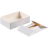 paquet de 100 boites à petits fours en carton blanc, sans couvercle h 50 mm 200x130 mm contenance 500 g