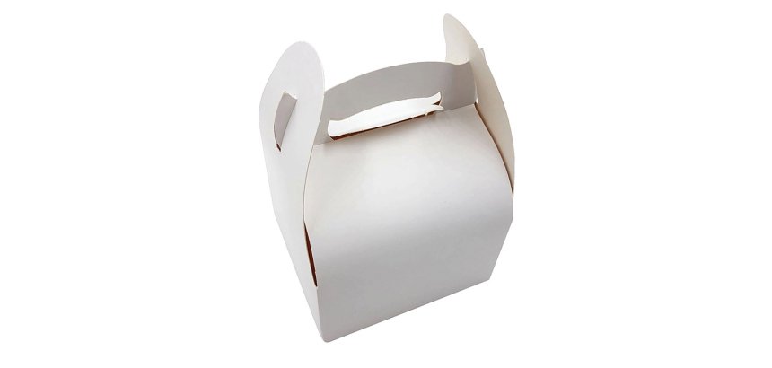 paquet de 50 boîtes en carton blanc à poignée 180x100x70 mm