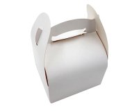 paquet de 50 boîtes en carton blanc à poignée 180x160x70 mm