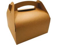 paquet de 50 boîtes en carton kraft brun à poignée 180x100x65 mm