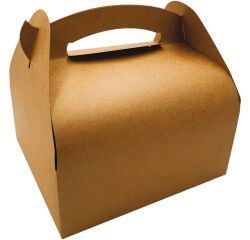 paquet de 50 boîtes en carton kraft brun à poignée 180x100x65 mm