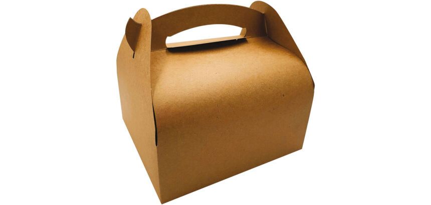 paquet de 50 boîtes en carton kraft brun à poignée 180x100x65 mm