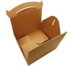 paquet de 50 boîtes en carton kraft brun à poignée 180x160x70 mm
