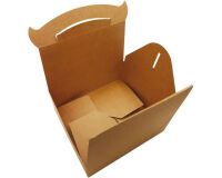 paquet de 50 boîtes en carton kraft brun à poignée 180x160x70 mm