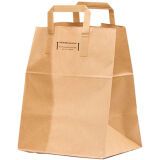 carton de 250 sacs cabas en papier kraft brun, "traiteur" 260 x 325 mm avec soufflets de 200 mm
