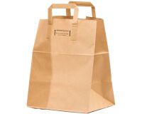 carton de 250 sacs cabas en papier kraft brun, "traiteur" 260 x 325 mm avec soufflets de 200 mm