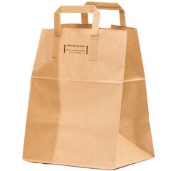 carton de 250 sacs cabas en papier kraft brun, "traiteur" 260 x 325 mm avec soufflets de 200 mm