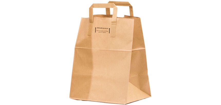 carton de 250 sacs cabas en papier kraft brun, "traiteur" 260 x 325 mm avec soufflets de 200 mm