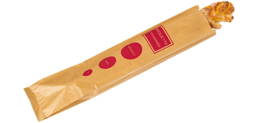 carton de 1000 sacs à pains / baguette en papier kraft 100x560 mm avec soufflets de 40 mm