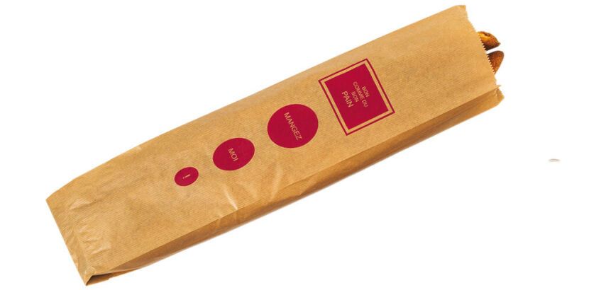 carton de 1000 sacs à pains / baguette en papier kraft 12x560 mm avec soufflets de 40 mm