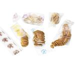 paquet de 200 sacs à pain coupé en polyéthylène transparent imprimés, liassés et perforés, beige, 230x400 mm avec soufflets de 40 mm