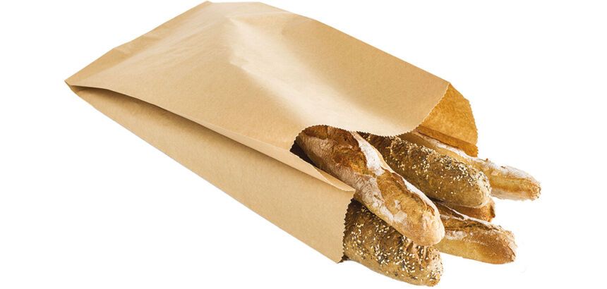 paquet de 100 sacs à pains de regroupement en papier kraft brun 390x810 mm avec soufflets de 95 mm