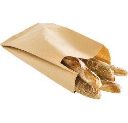 paquet de 100 sacs à pains de regroupement en papier kraft brun 300x900 mm avec soufflets de 100 mm