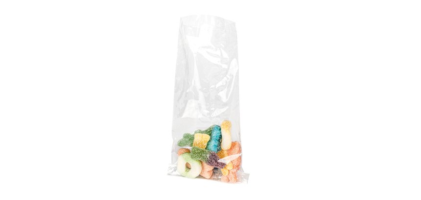 paquet de 100 sachets à confiseries plats en cellophane 110x220 mm