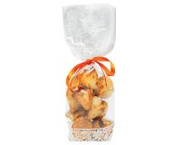 paquet de 100 sachets à confiseries décorés dentelle blanche avec fond carton, en polypropylène 120x275 mm