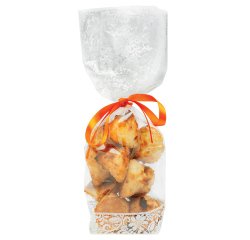 paquet de 100 sachets à confiseries décorés dentelle blanche avec fond carton, en polypropylène 120x275 mm