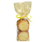 paquet de 100 sachets à confiseries décorés dentelle or avec fond carton, en polypropylène 100x220 mm