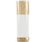 paquet de 100 sachets à confiseries décorés dentelle or avec fond carton, en polypropylène 100x220 mm