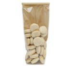 paquet de 100 sachets à confiseries décorés toile de jute avec fond carton 100x220 mm couleur écru