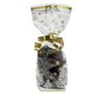 paquet de 100 sachets à confiseries décorés étoiles scintillantes en polypropylène 120x220 mm