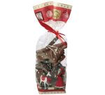 paquet de 100 sachets à confiseries décorés Père Noël avec fond carton, en polypropylène 100x220 mm