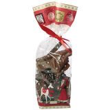 paquet de 100 sachets à confiseries décorés Père Noël avec fond carton, en polypropylène 100x220 mm
