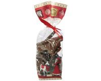paquet de 100 sachets à confiseries décorés Père Noël avec fond carton, en polypropylène 100x220 mm