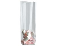 paquet de 100 sachets à confiseries neutres avec fond PP 140x305 mm