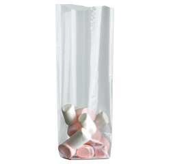 paquet de 100 sachets à confiseries neutres avec fond PP 140x305 mm