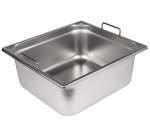 bac gastronorme plein inox - avec anses fixes - GN 2/3 profondeur 15 cm