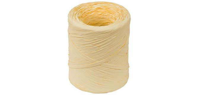 bobine de 200m de raphia polypropylène 15 mm, jaune vanille