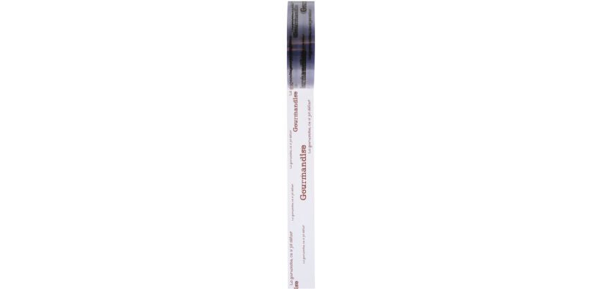 rouleau de 100 m de ruban pâtissier en PVC 150 microns impression ""gourmandise"" H45 mm