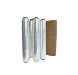 rouleau de film étirable recyclable en PE sans pvc de 300 m largeur 45 cm, vendu par 4