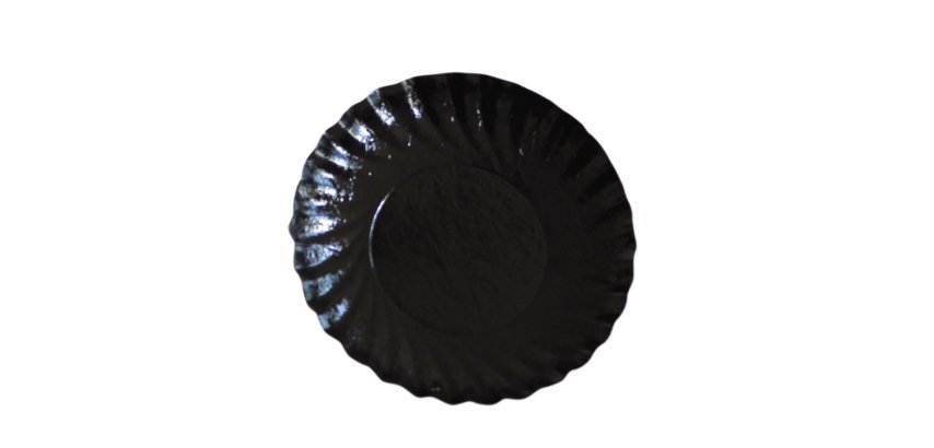 boîte de 2000 coupelles à gâteau en carton festonnées intérieur noir, extérieur or ø 90 mm