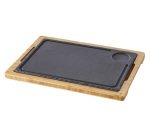 Basalt support bambou 37,5 x 28 cm pour assiette à steak