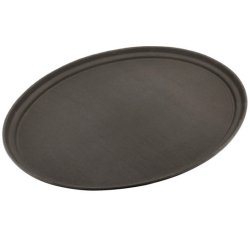 plateau ovale noir 68 x 56 cm