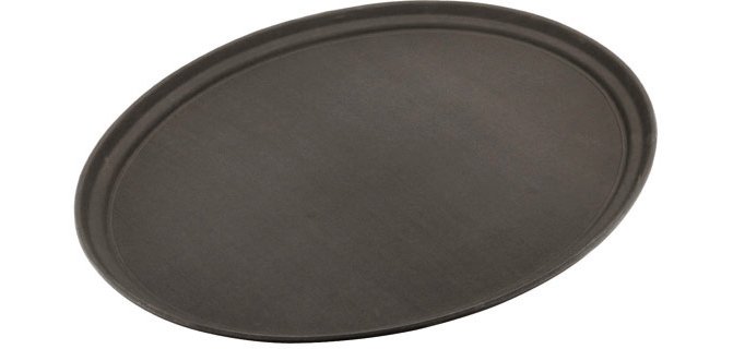 plateau ovale noir 68 x 56 cm