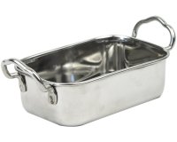 lot de 3 plats rectangulaires 14,5 x 9,5 cm en acier inoxydable