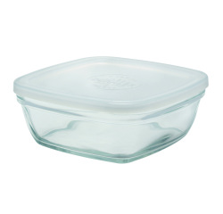 Fresh Box boîte repas carrée 11x11 cm, 30 cl à couvercle translucide