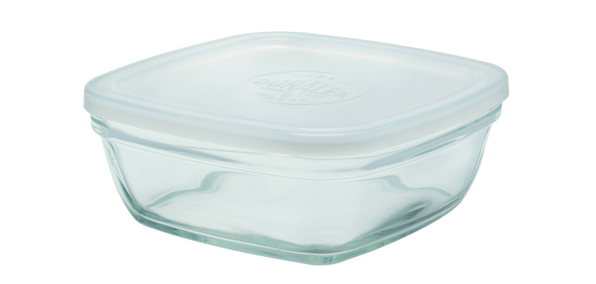 Fresh Box boîte repas carrée 14x14 cm, 61 cl à couvercle translucide