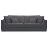 CITY Canapé tissu Monaco 3 places fixe tissu ritz gris foncé