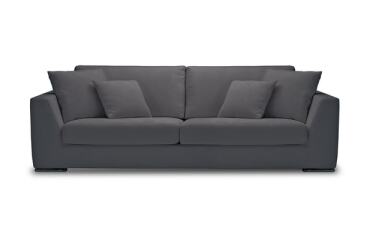 CITY Canapé tissu Monaco 3 places fixe tissu ritz gris foncé