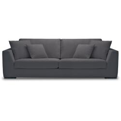 CITY Canapé tissu Monaco 3 places fixe tissu ritz gris foncé