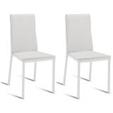 DOMINO Chaise Lot de 2 chaise Kilt blanc