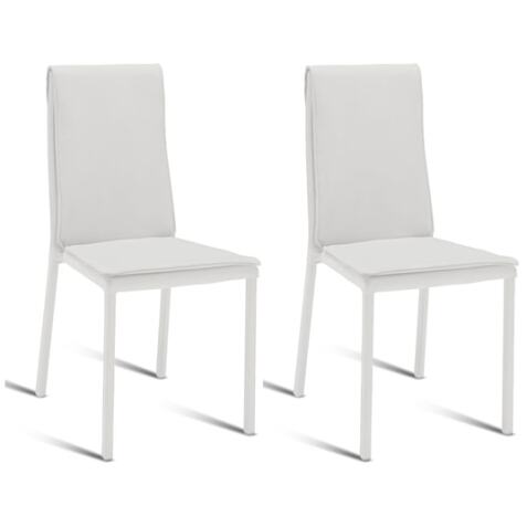DOMINO Chaise Lot de 2 chaise Kilt blanc