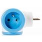 Multiprise triplite WattBall, 2 prises 16A+1 prise 6A+1 USB 2,1A Bleu