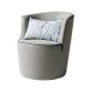 LE COMFORT Fauteuil Enif tissu gris passepoil gris foncé