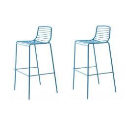 SCAB DESIGN Tabouret de bar Lot de 2 tabourets de bar Summer bleu